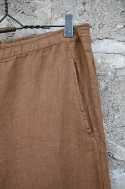 by basics Hose im klassischen Schnitt 12013 in camel - supersoftes Leinen