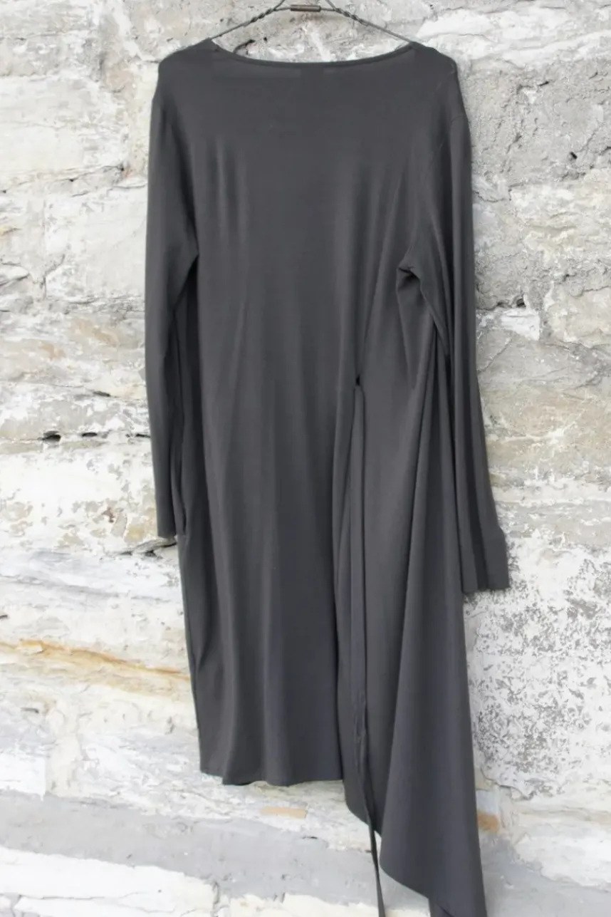 by basics Wickelkleid 7612 in dunklem khaki - Bambus & Elasthan