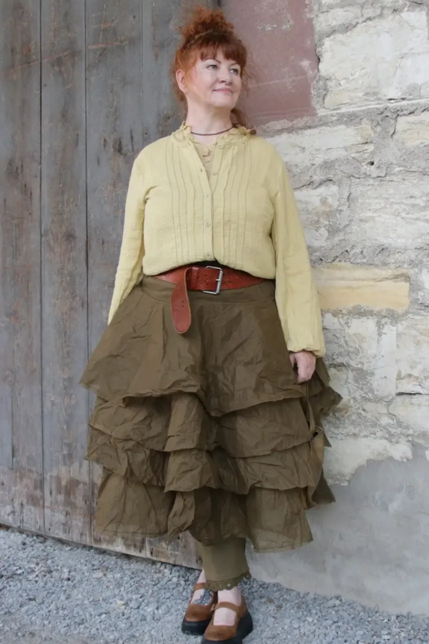 *Ewa i Walla Bluse 44101 ALETTA im hellen lemon (ecru) - softe Winterbaumwolle