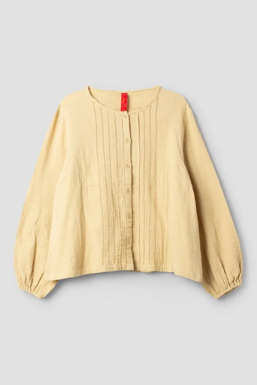 *Ewa i Walla Bluse 44101 ALETTA im hellen lemon (ecru) - softe Winterbaumwolle