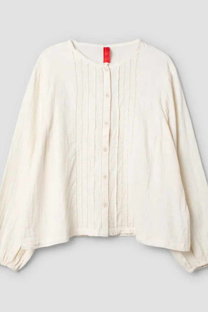 *Ewa i Walla Bluse 44101 ALETTA in cremeweiss (cream) - softe Winterbaumwolle
