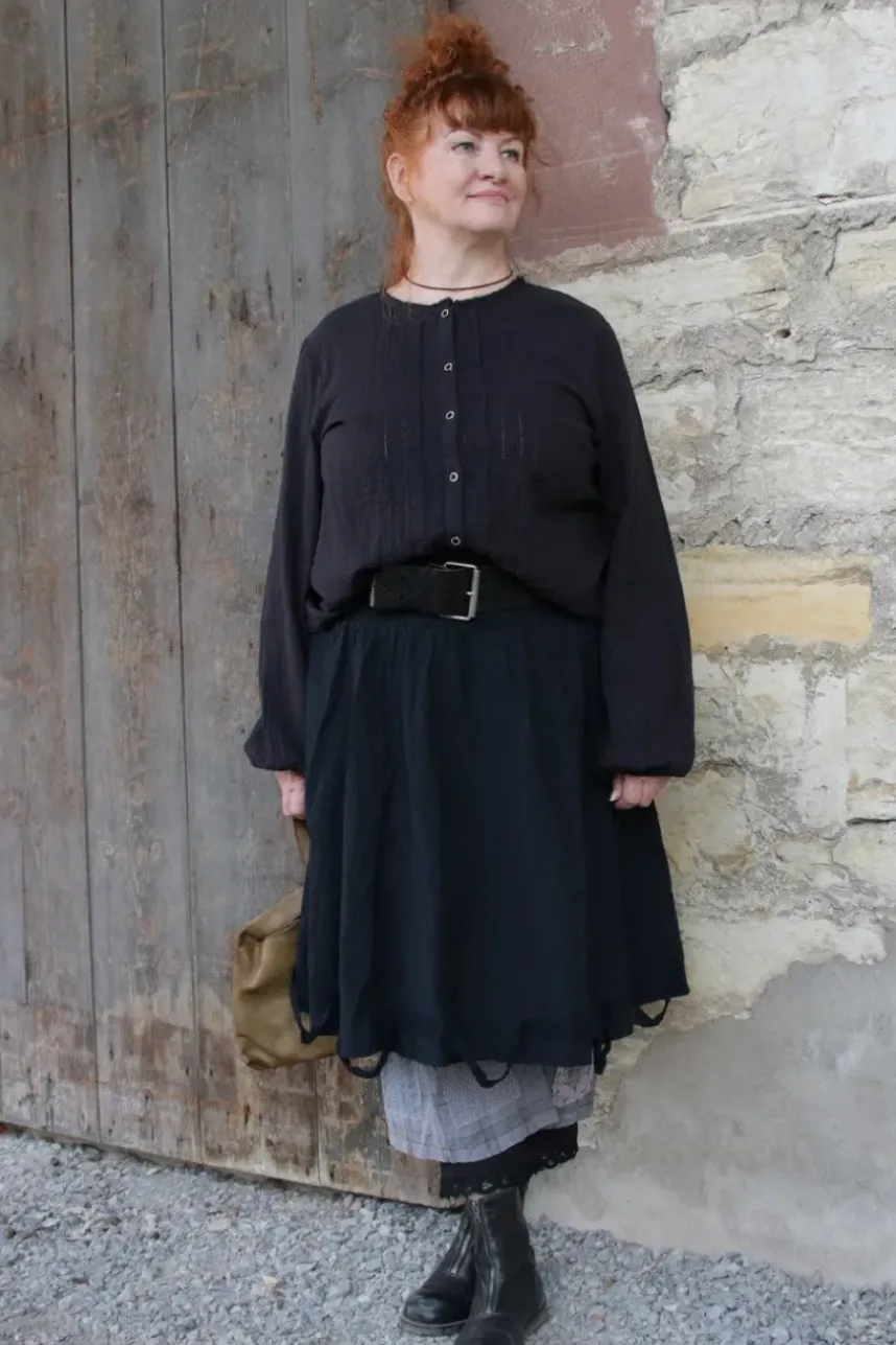 *Ewa i Walla Bluse 44101 ALETTA in schwarz (black) - softe Winterbaumwolle
