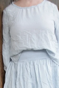 Ewa i Walla Bluse 44970 CLARA in pastellblau (ice blue) - exklusive Seide