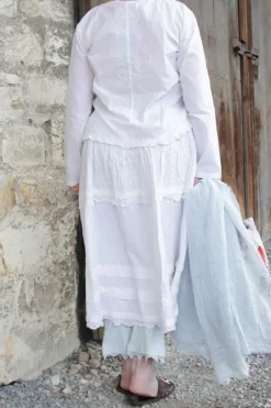 Ewa i Walla Bluse 44983 EMELIE in weiss (white) - reine Knitterbaumwolle
