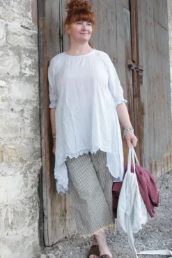 Ewa i Walla Bluse 44962 GERD in pastellblau (ice blue) - softe Sushi Voile aus Baumwolle & Viskose