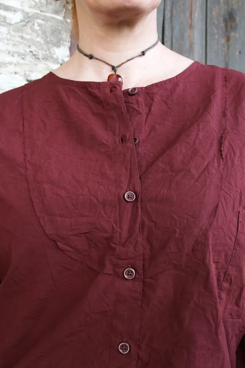 *Ewa i Walla Bluse 44103 IRELA in burgunder rot (burgundy) - reine Knitterbaumwolle