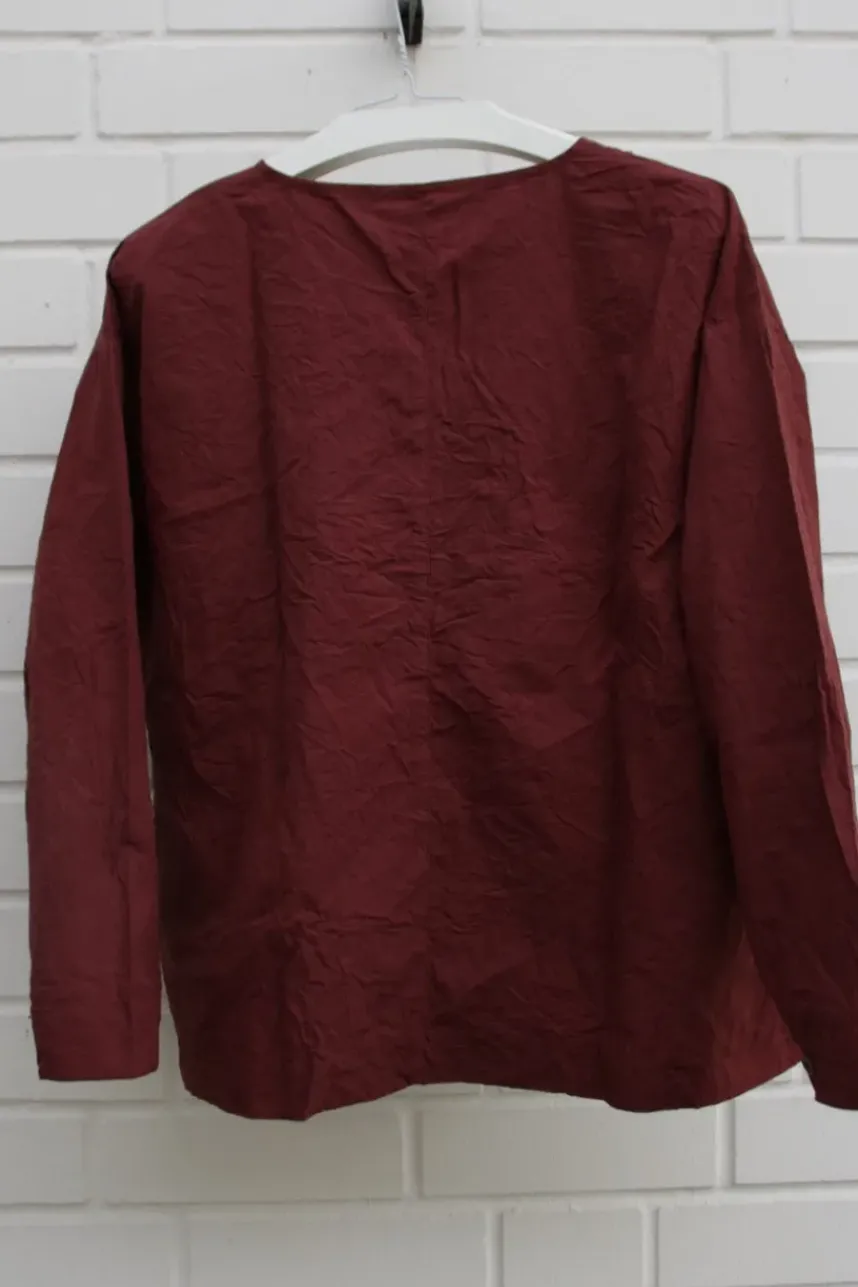 *Ewa i Walla Bluse 44103 IRELA in burgunder rot (burgundy) - reine Knitterbaumwolle