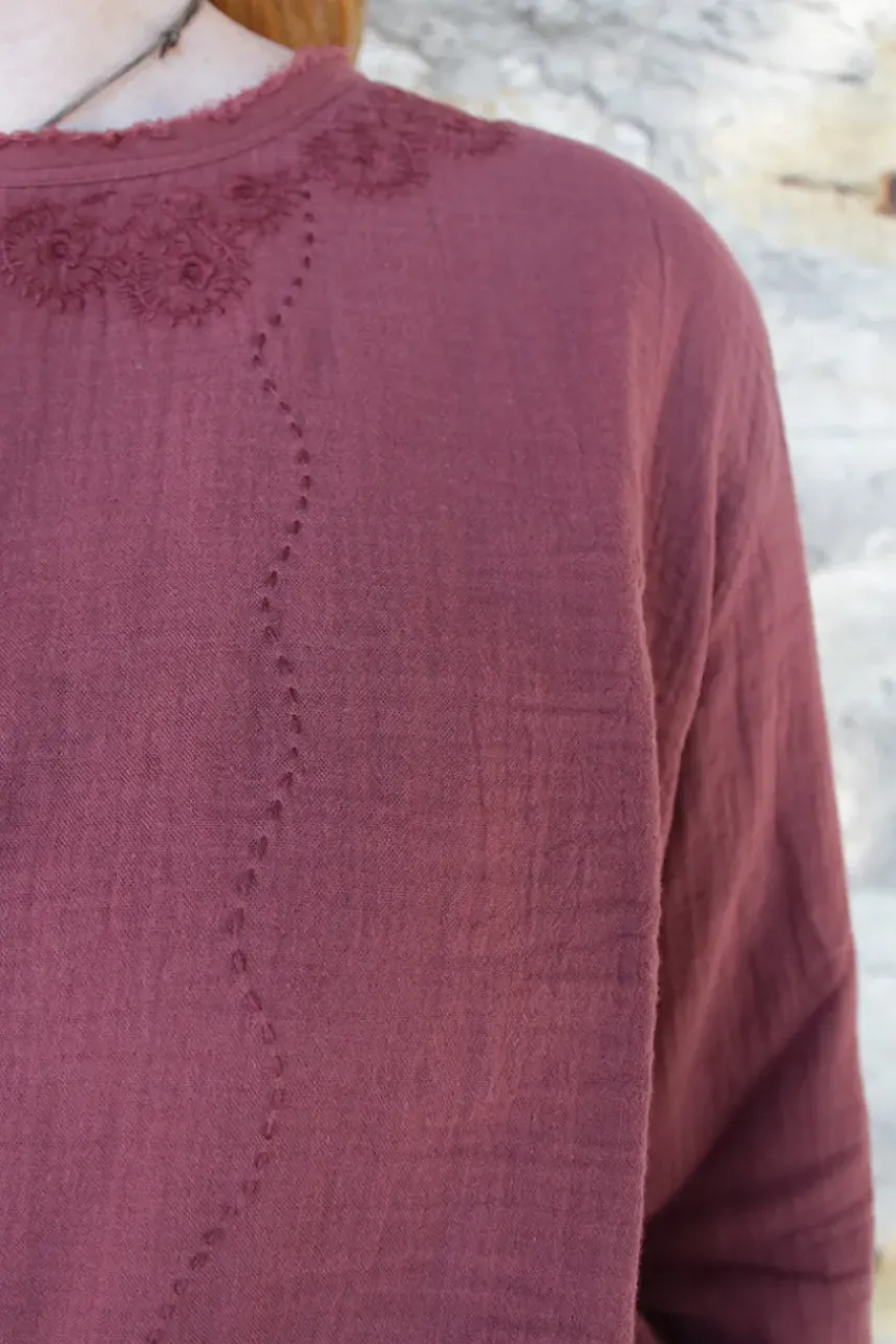 *Ewa i Walla Bluse 44102 JOAN in burgunder rot (burgundy) - softe Winterbaumwolle