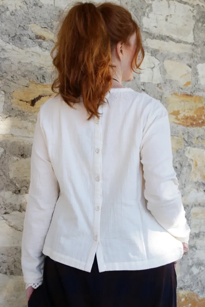 *Ewa i Walla Bluse 44102 JOAN in creme (cream) - softe Winterbaumwolle