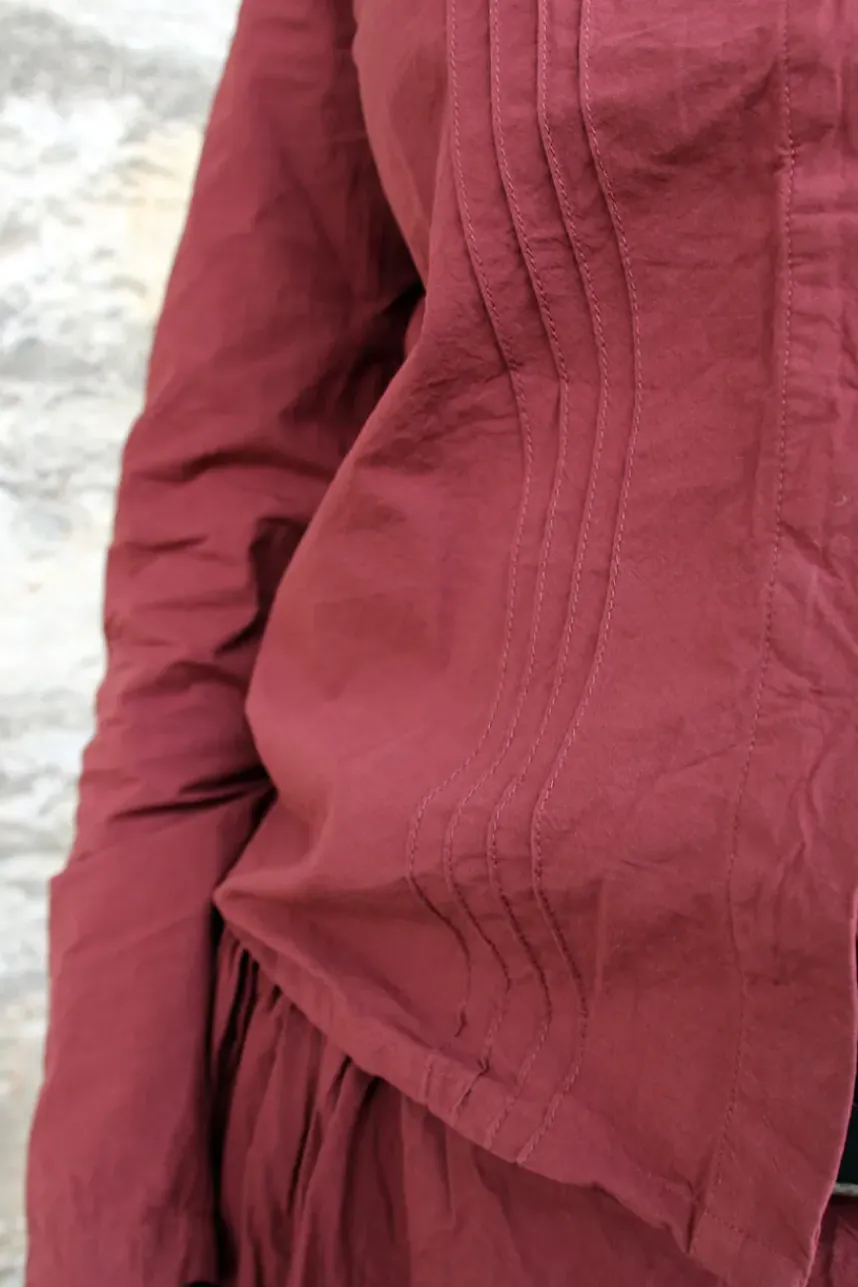 *Ewa i Walla Bluse 44107 LOIS in burgunder rot (burgundy) - reine Knitterbaumwolle