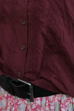 *Ewa i Walla Bluse 44105 VALFRIED in burgunder rot (burgundy) - reine Knitterbaumwolle