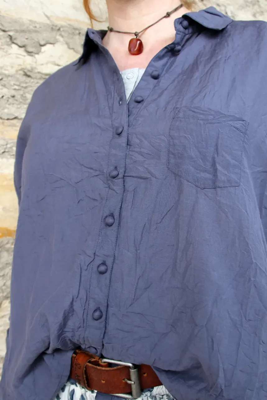 Ewa i Walla Bluse ERIS 44125 in blau (blue) - Sushi Voile aus Baumwolle und Viskose