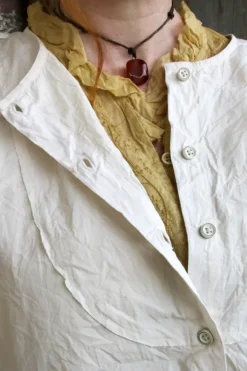 *Ewa i Walla Blusenkragen 77595 AXELINA im hellen lemon (ecru) - Organza aus reiner Baumwolle