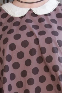 Ewa i Walla Bluse/Tunika 44920 ADITA in rose-violett (dark mauve) mit Punkten - reine Knitterbaumwolle
