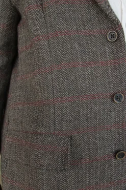 *Ewa i Walla Herren Jacke 10004 TORVALD in Fischgrätmuster mit Streifen - reine Schafswolle