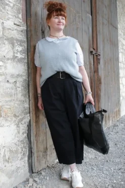 Ewa i Walla Hose 11396 AMINA in schwarz (black) - reine Knitterbaumwolle