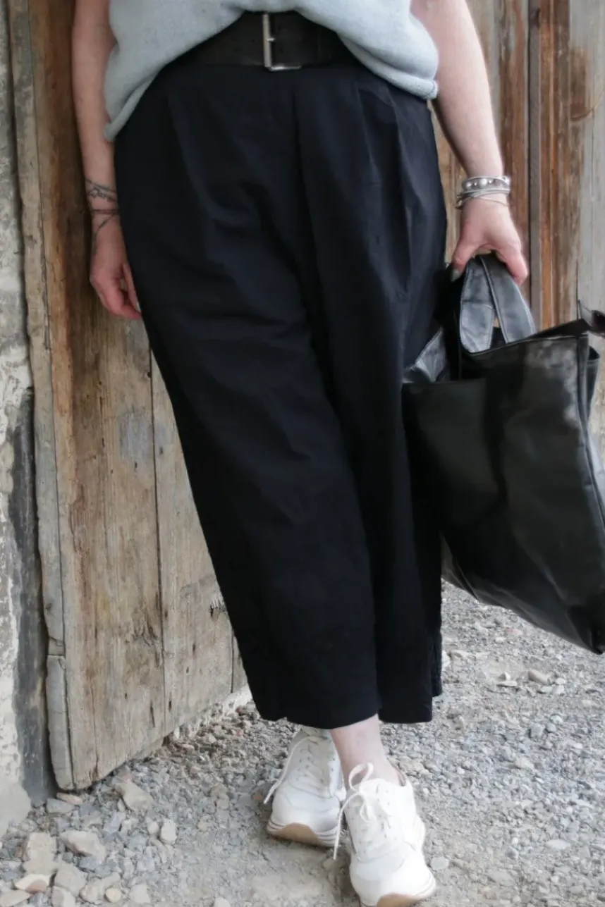 Ewa i Walla Hose 11396 AMINA in schwarz (black) - reine Knitterbaumwolle