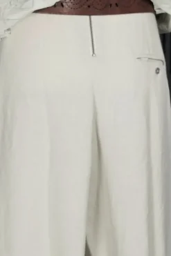 Ewa i Walla Hose 11397 BOTVI in creme (bone white) - softer Twill aus Leinen & Baumwolle