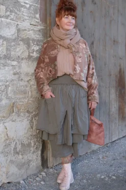 *Ewa i Walla Hose 11412 HENNY in grau rose fein gestreift - reine Baumwolle