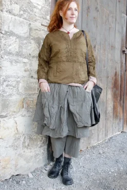 *Ewa i Walla Hose 11412 HENNY in grau rose fein gestreift - reine Baumwolle