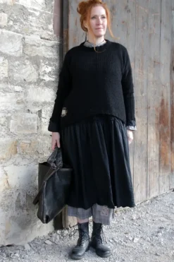 *Ewa i Walla Hose 11411 HENNY in grau oliv kariert - reine Knitterbaumwolle