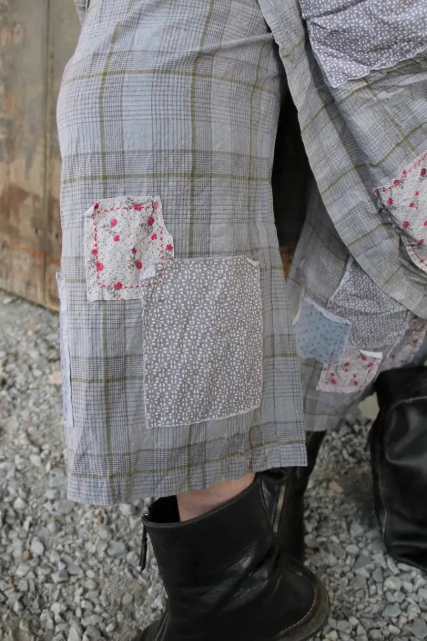 *Ewa i Walla Hose 11411 HENNY in grau oliv kariert - reine Knitterbaumwolle