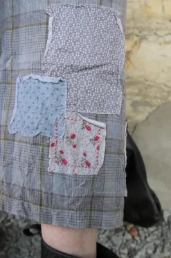 *Ewa i Walla Hose 11411 HENNY in grau oliv kariert - reine Knitterbaumwolle