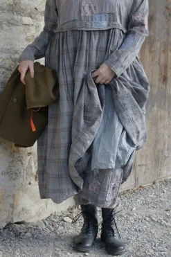 *Ewa i Walla Hose 11411 HENNY in grau oliv kariert - reine Knitterbaumwolle