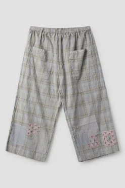 *Ewa i Walla Hose 11411 HENNY in grau oliv kariert - reine Knitterbaumwolle