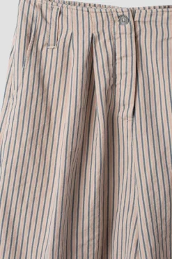 Ewa i Walla Hose BOTVI 11426 in beige mit Streifen in blau-rosa - Leinen mit Baumwolle