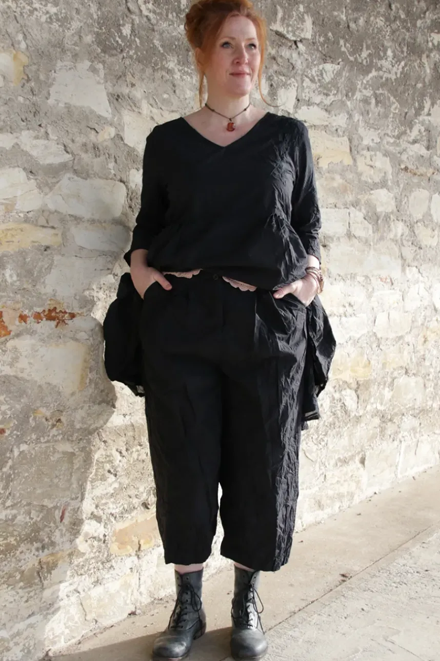 Ewa i Walla Hose BOTVI 11425 in schwarz (black) - reine Knitterbaumwolle
