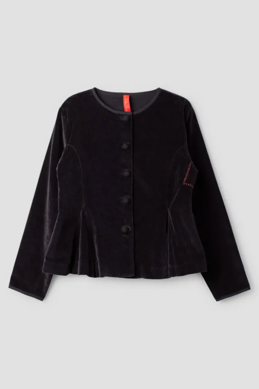 *Ewa i Walla Jacke 66755 LILLEMOR in schwarz (black) - Samt aus reiner Baumwolle