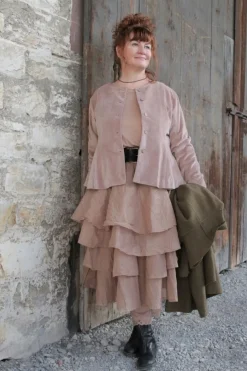 *Ewa i Walla Jacke 66755 LILLEMOR in altrosa (taupe) - Samt aus reiner Baumwolle