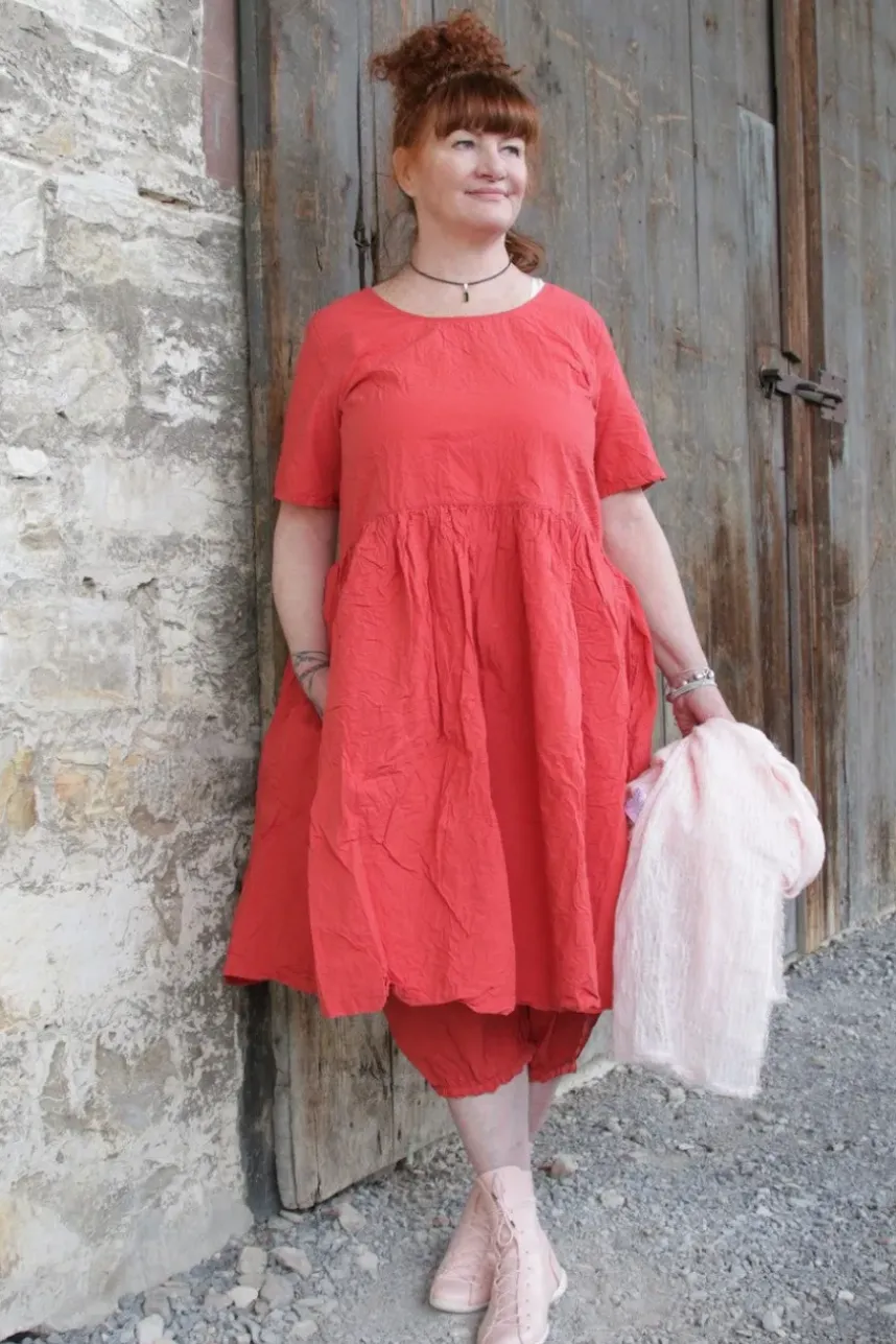 Ewa i Walla Kleid 55859 ALISON in rosenrot (rose) - reine Knitterbaumwolle