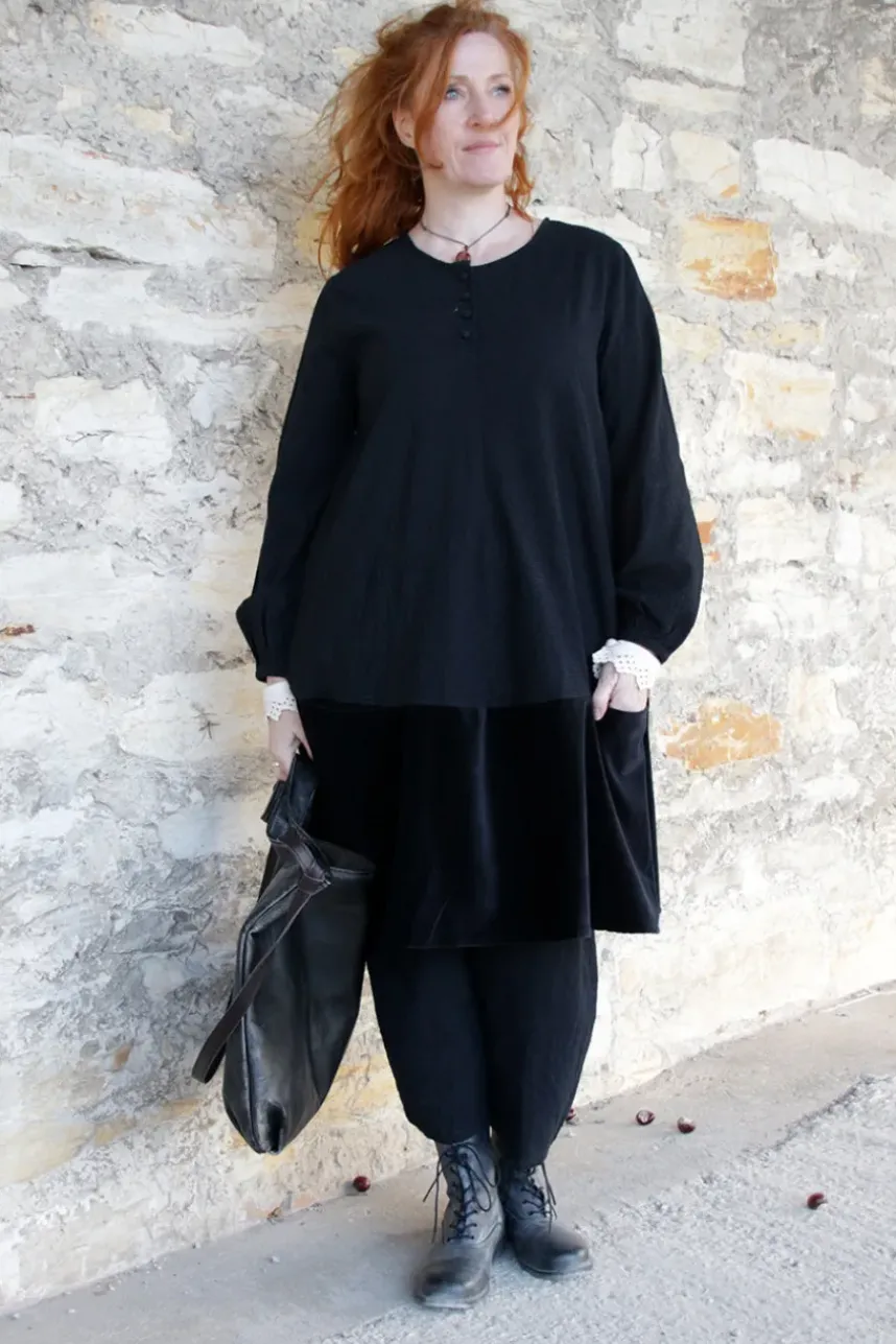 *Ewa i Walla Kleid 55887 ANTONIA in schwarz (black) - softe Wolle & Baumwolle
