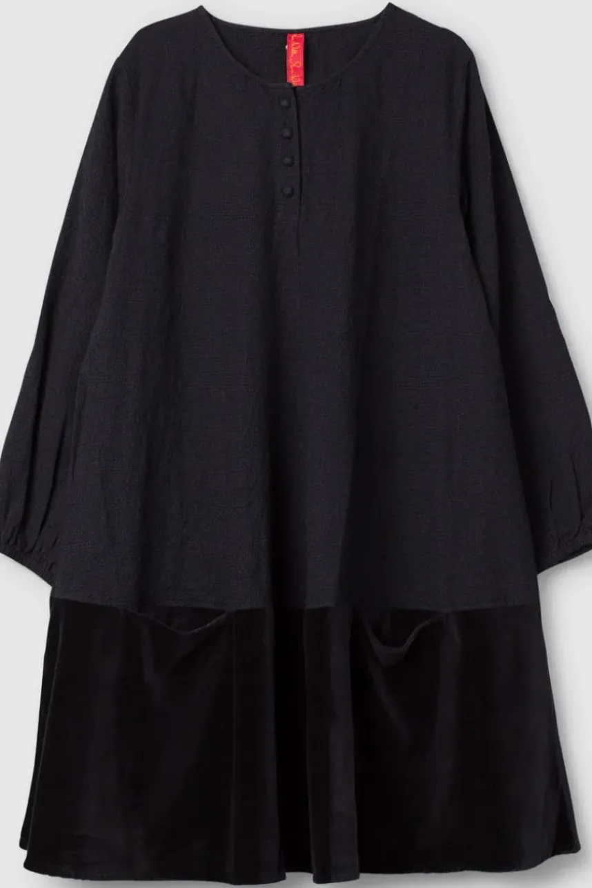 *Ewa i Walla Kleid 55887 ANTONIA in schwarz (black) - softe Wolle & Baumwolle