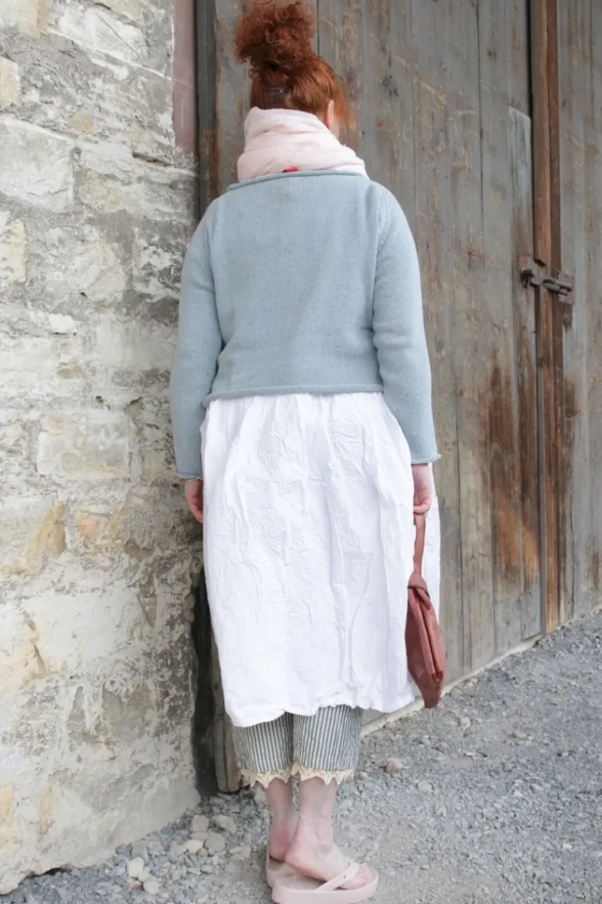 Ewa i Walla Kleid 55849 BARBRO in reinweiss (white) - reine Knitterbaumwolle