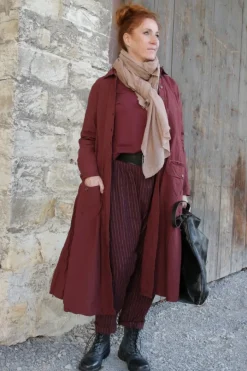 *Ewa i Walla Kleid 55863 HANNE in burgunder rot (burgundy) - reine Knitterbaumwolle