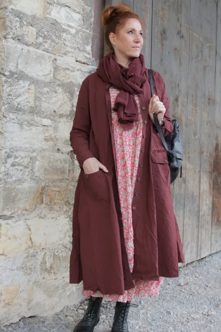 *Ewa i Walla Kleid 55863 HANNE in burgunder rot (burgundy) - reine Knitterbaumwolle