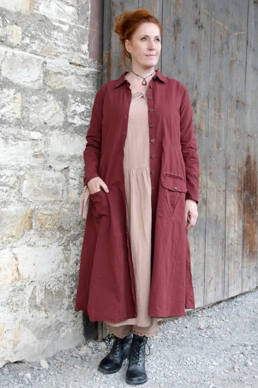 *Ewa i Walla Kleid 55863 HANNE in burgunder rot (burgundy) - reine Knitterbaumwolle