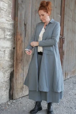 *Ewa i Walla Kleid 55863 HANNE in blau grau (storm blue) - reine Knitterbaumwolle
