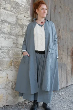 *Ewa i Walla Kleid 55863 HANNE in blau grau (storm blue) - reine Knitterbaumwolle