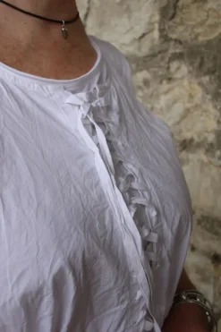 Ewa i Walla Kleid 55841 INGALILL in reinweiss (white) - reine Knitterbaumwolle