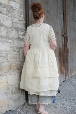Ewa i Walla Kleid 55841 INGALILL in pastellgelb (vanilla) - reine Knitterbaumwolle