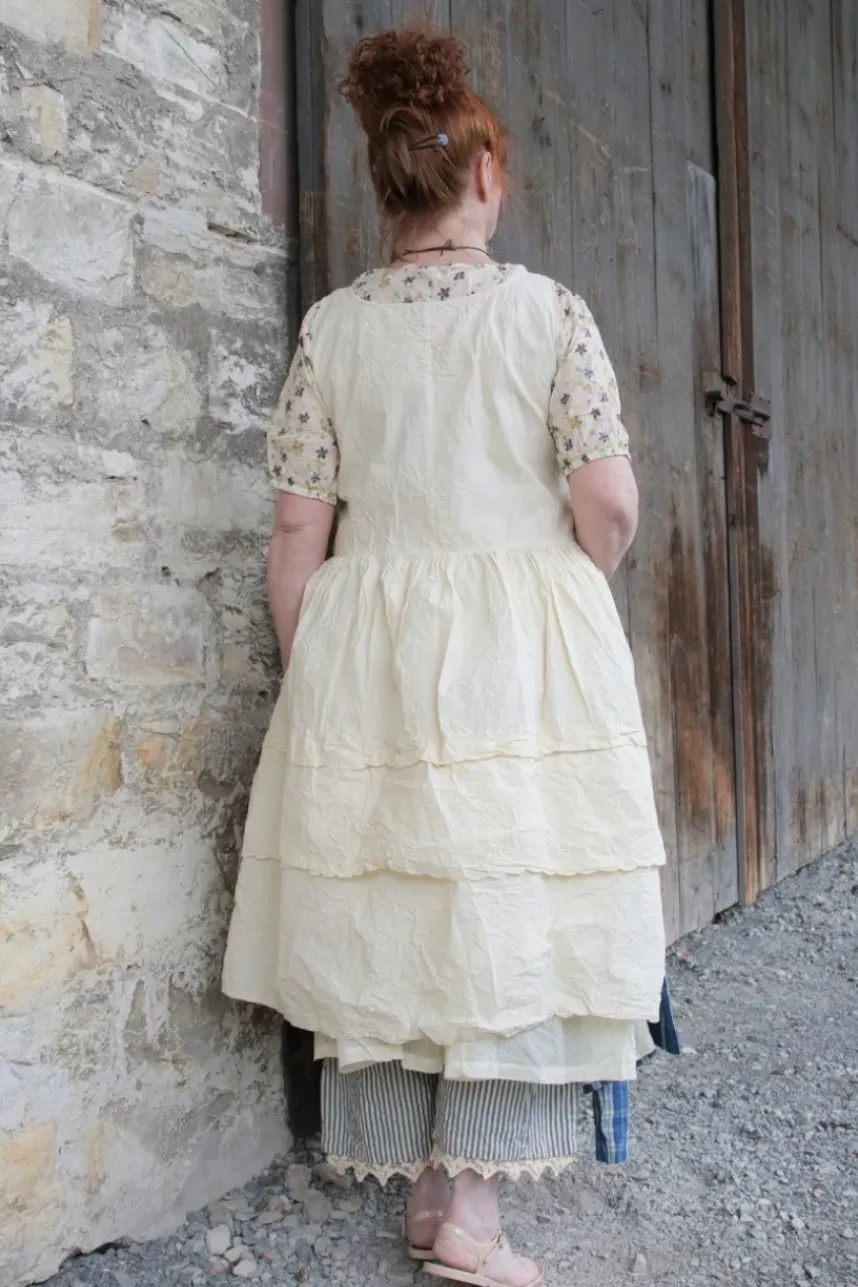 Ewa i Walla Kleid 55841 INGALILL in pastellgelb (vanilla) - reine Knitterbaumwolle