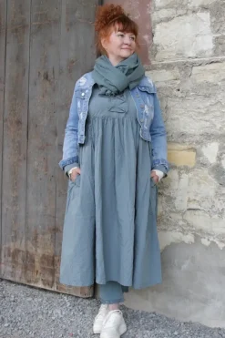 *Ewa i Walla Kleid 55864 JULIANNA in blau grau (storm blue) - reine Knitterbaumwolle