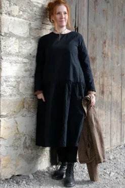 *Ewa i Walla Kleid 55865 LEONOR in schwarz (black) - reine Knitterbaumwolle