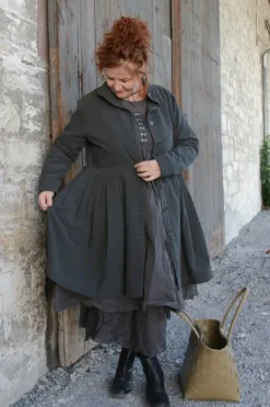 Ewa i Walla Kleid 55758 MYRA in grey/steingrau - reine Knitterbaumwolle
