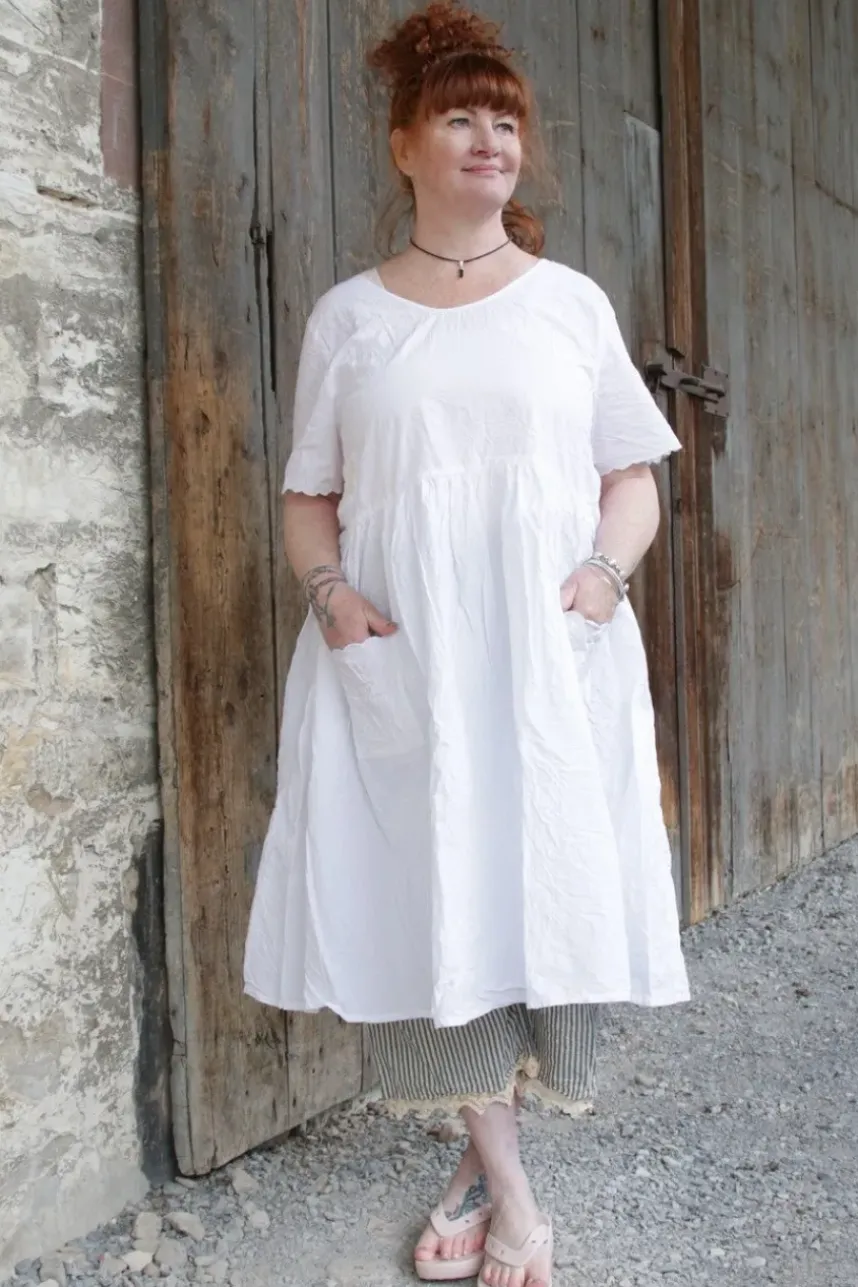 Ewa i Walla Kleid 55839 VEGA in reinweiss (white) - reine Knitterbaumwolle