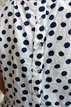 Ewa i Walla Kleid DINTI 55888 in weiß mit blauen Punkten (original) - reine Baumwolle